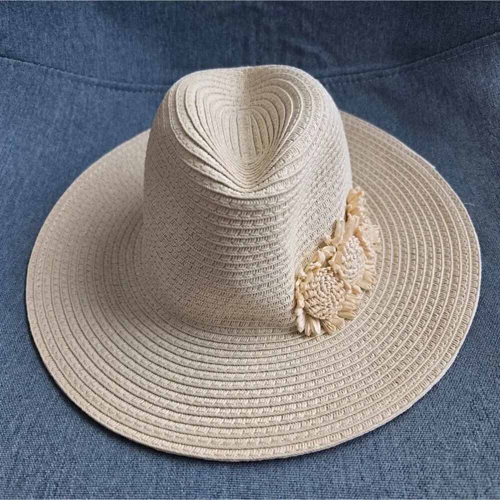 Janie and Jack Baby Flower Straw Hat 6-12 Months Country Cowgirl Western